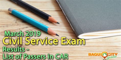 [Advance Copy] Results of March 2019 Civil Service Exam .